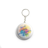 AVI White Happy Holi Quote Keychain with bottle opener back Regular Size Metal 58mm R7002348