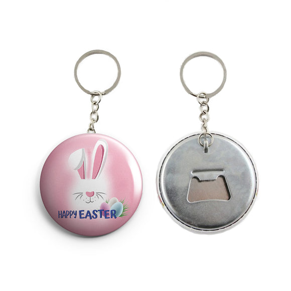 AVI Pink Happy Easter Bunny Keychain Regular Size Metal 58mm R7002353