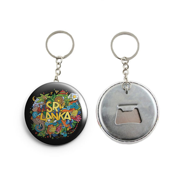 AVI Black Sri Lanka Travel Souvenir Keychain Regular Size Metal 58mm R7002361