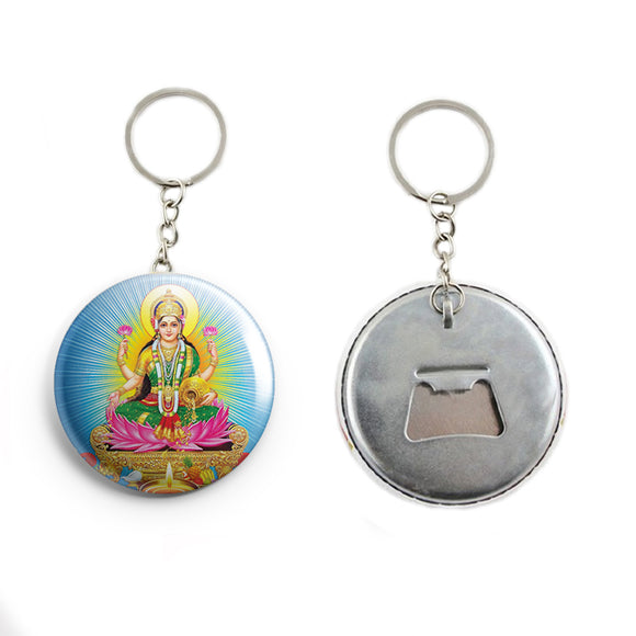 AVI 58mm Regular Size Metal Keychain Blue Goddess Lakshmi Hindu God R7002364