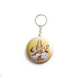 AVI 58mm Regular Size Metal Keychain Yellow Goddess Saraswati plain Hindu God R7002366