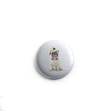 AVI White Badge Metal Pug Dog for pet lovers Design R8000028