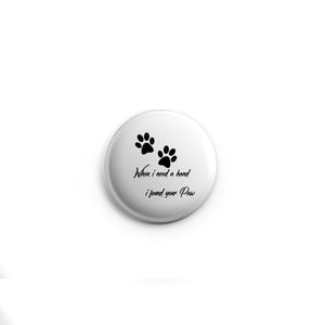 AVI 58mm Regular Size White Badge Metal Paws for pet lovers Design R8000029