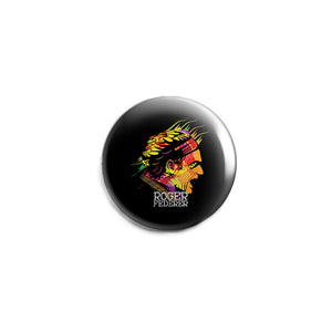 AVI 58mm Pin Badge Black Swiss Tennis Player Roger Federer design Regular Size MR8000065