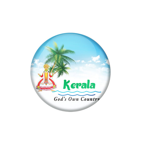AVI Pin Badges with Multicolor Places '' Kerala Gods Own Country '' Badge Design
