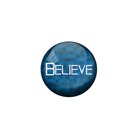 AVI Blue Colour Metal Badge Believe