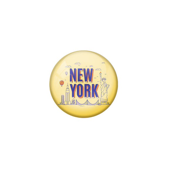 AVI Yellow Colour Metal Badge Newyork With Glossy Finish Design
