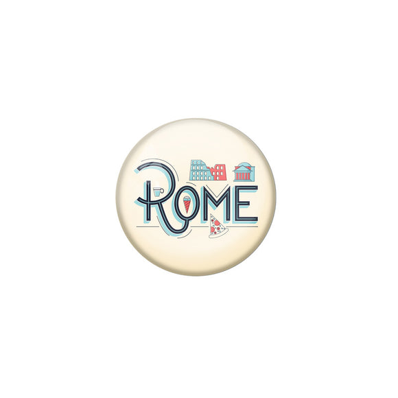 AVI Yellow Colour Metal Badge Rome With Glossy Finish Design