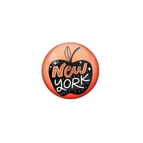 AVI Red Colour Metal Badge Newyork With Glossy Finish Design