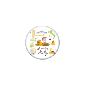 AVI White Colour Metal Badge italy With Glossy Finish Design