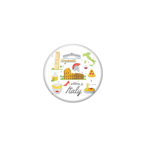 AVI White Colour Metal Badge italy With Glossy Finish Design