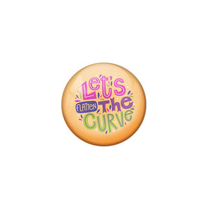 AVI Orange Colour Metal Badge Lets flatten the curve