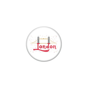 AVI White Colour Metal Badge London bridge Badge 58mm