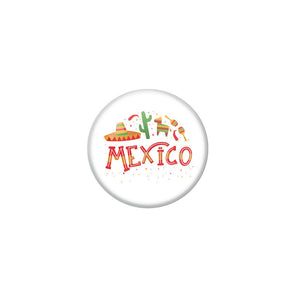 AVI White Colour Metal Badge Mexico With Glossy Finish Design