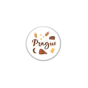 AVI White Colour Metal Fridge Magnet Prague Design