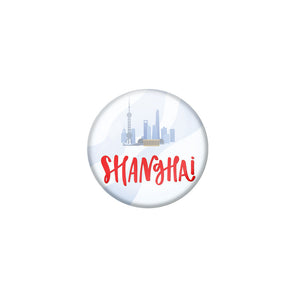 AVI White Colour Metal Badge shanghai With Glossy Finish Design