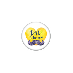 AVI White Colour  Fridge Magnet  Happy Fathers Day Dad i love you Heart and Moustache FD 10 Glossy Finish  Design