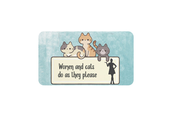 AVI Rectangular Fridge Magnet Blue Women and Cat Funny Quote RFM00002