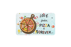 AVI Rectangular Fridge Magnet Blue Love Fades Pizza is forever Food Quote RFM00003