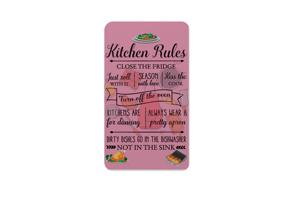 AVI Rectangular Fridge Magnet Pink Kitchen Rules for mom wife dad chef Quote RFM00019