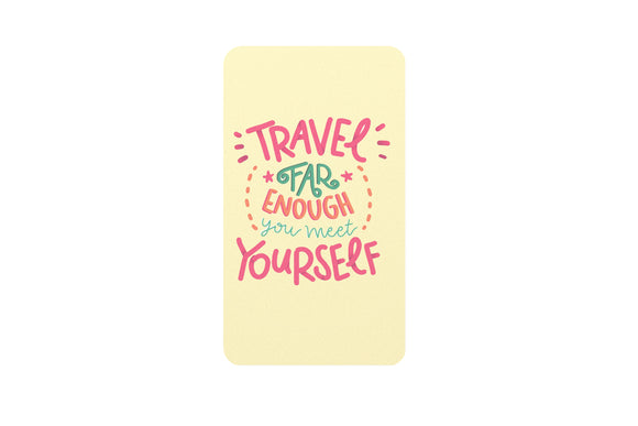 AVI Rectangular Fridge Magnet Beige Travel to meet yourself Motivation Positive Quote RFM00022