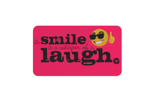 AVI Rectangular Fridge Magnet Pink Smile Laugh Happy Quote with smiley RFM00023