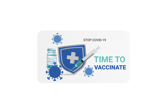 AVI Rectangular Fridge Magnet White Time to vaccinate against COVID 19 Corona RFM00025