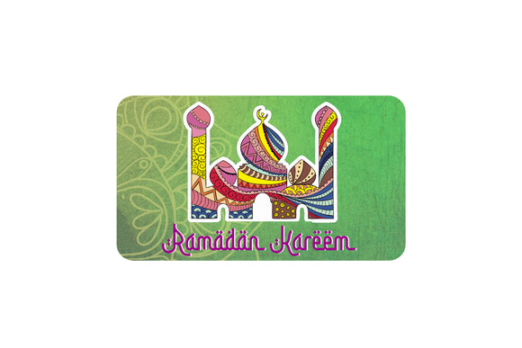 AVI Rectangular Fridge Magnet Green Ramadan Kareem Quote RFM00027