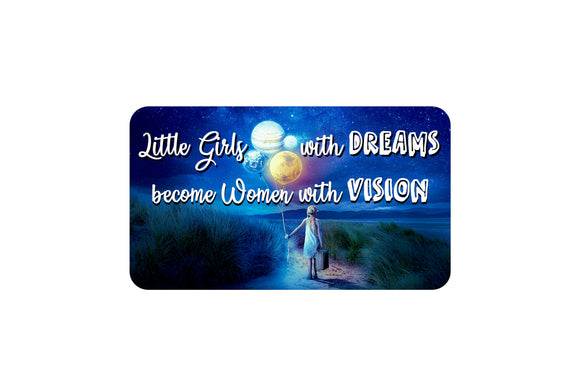 AVI Rectangular Fridge Magnet Blue Girl Dream Woman Vision Motivation Quote RFM00030