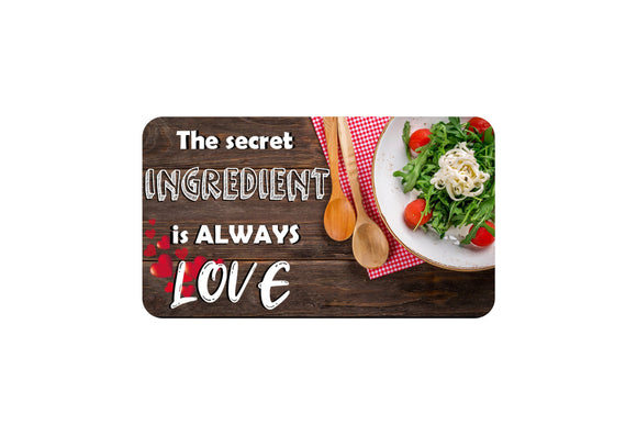 AVI Rectangular Fridge Magnet Brown The secret ingredient is LOVE Quote RFM00035