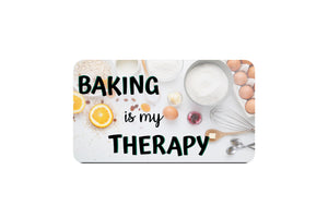AVI Rectangular Fridge Magnet White Baking is my therapy Food Quote RFM00036
