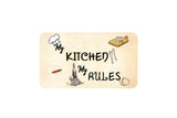 AVI Rectangular Fridge Magnet Beige My Kitchen My Rules Quote RFM00038