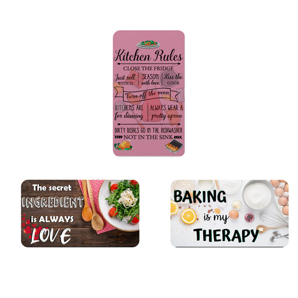 AVI Rectangular Fridge Magnet Multicolor  Baking therapy, love and kitchen rules C3RFM00044