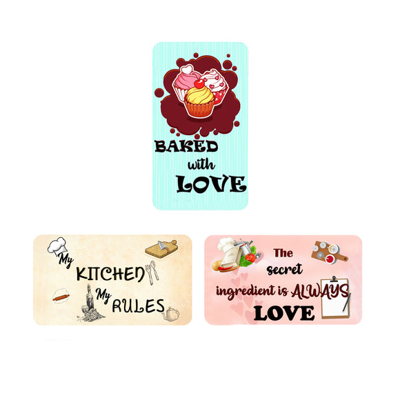 AVI Rectangular Fridge Magnet Multicolor Baked with love, My kitchen & love C3RFM00045