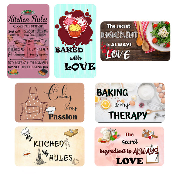 AVI Rectangular Fridge Magnet Multicolor Kitchen quotes Pack of 7 C7RFM00048