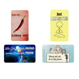 AVI Rectangular Fridge Magnet Multicolor Funny Cat and girl quotes Pack of 4 C4RFM00049