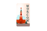 AVI Rectangular Fridge Magnet Multicolor Moscow Russia Travel souvenir RFM00070