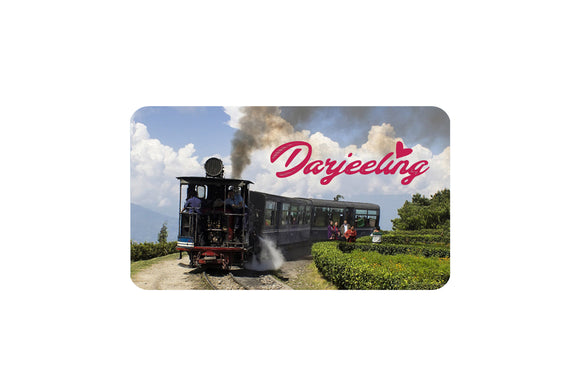 AVI Rectangular Fridge Magnet Blue Darjeeling train design Travel Souvenir RFM00089