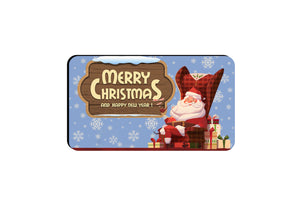 AVI Rectangular Fridge Magnet Blue Santa Christmas New Year wish winter RFM00126